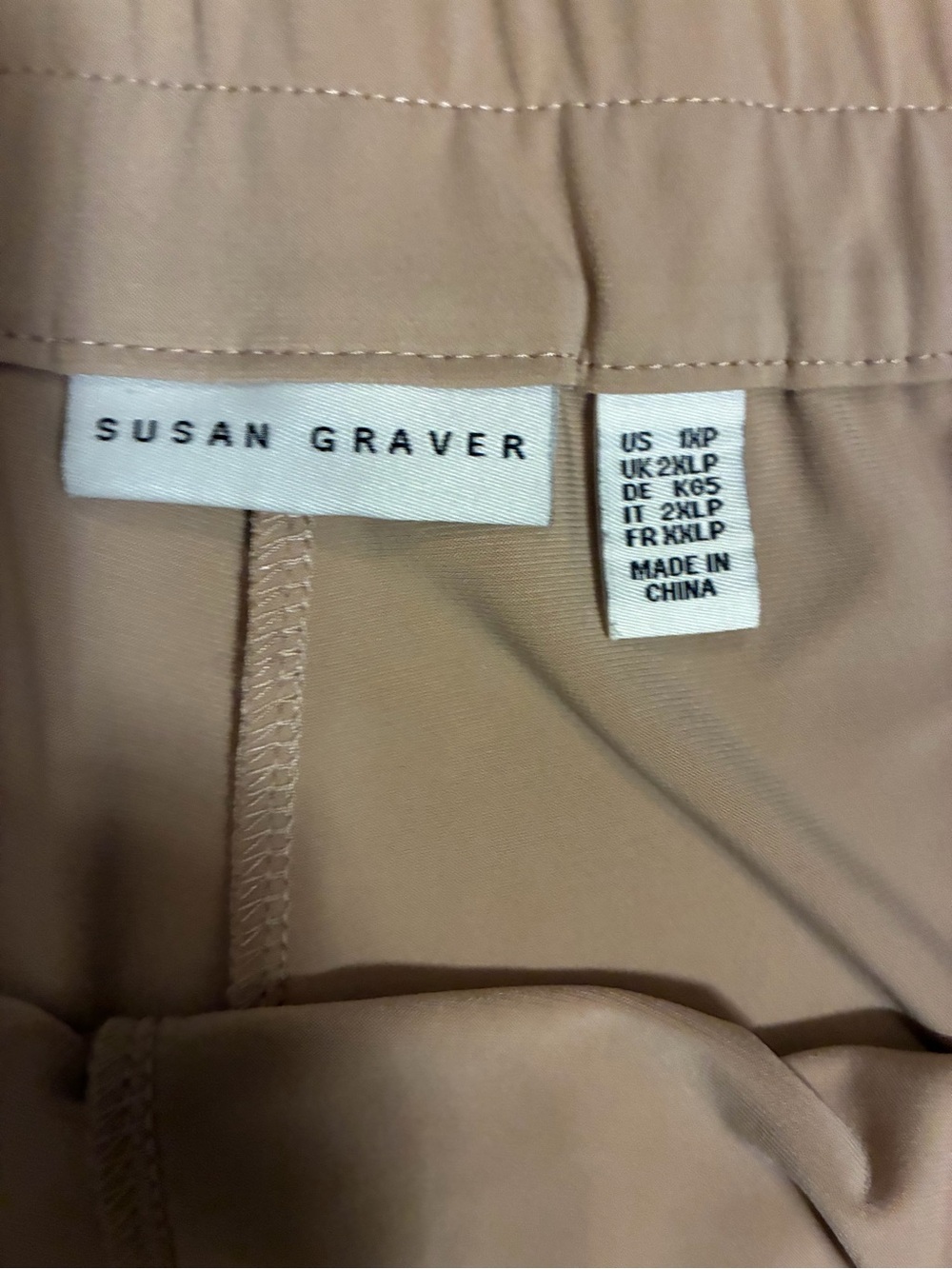 Susan Graver Office Wear Cream Cropped Preppy Pants with Gold Buttons 1XP - Picture 5 of 9